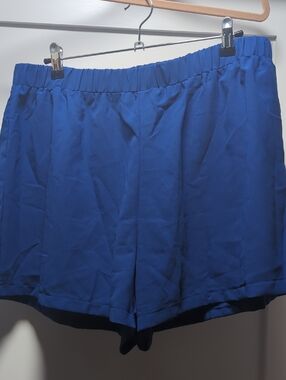 SHEIN Royal Blue High-Waist Elastic Shorts
